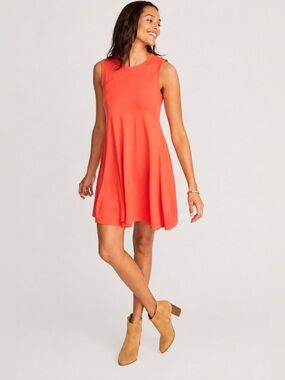 GAP Knit Mini Swing Dress Sleeveless Cutout-Back, Soft Stretch Size Medium